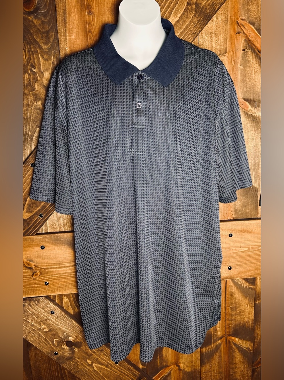 Covington Men's Short-Sleeve Polo in Navy and Gray